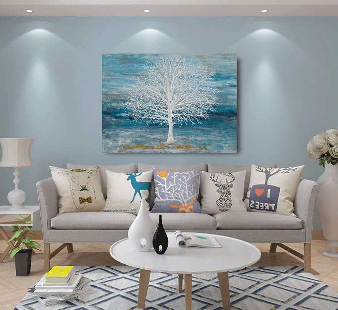 Yihui Arts Abstract Landscape Canvas Art Hand Painted 3D Tree Paintings - Image 4