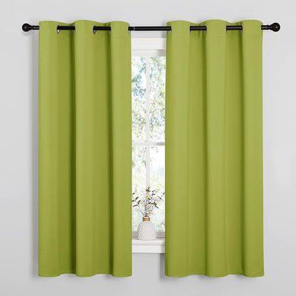 NICETOWN Fresh Green Blackout Curtains 40 inches Length by NICETOWN