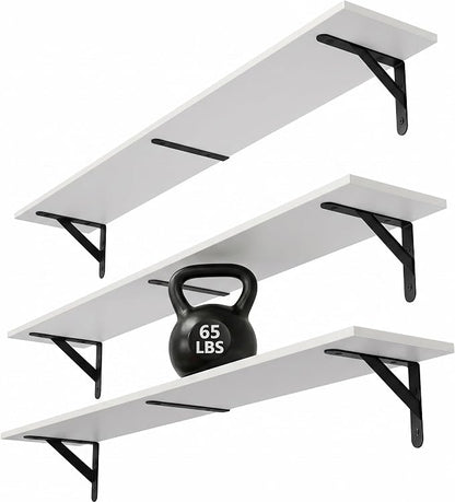 WOPITUES Floating Shelves for Wall 40″W x 8″D, Long Wall Mounted Shelves Set of by WOPITUESOfficial
