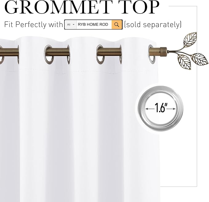RYB HOME Privacy Curtain for Sliding Glass Door, Light Block Noise Reduce - Image 2