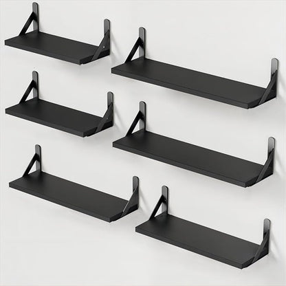 AMADA HOMEFURNISHING Wall Shelves Set of 6, Wood Floating Shelves by AMADAHOMEFURNISHING