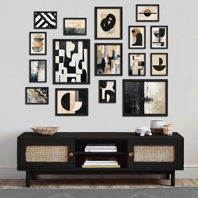 ANERZA 16 PCS Framed Black and White Abstract Wall Art Decor, Minimalist Wall - Image 6