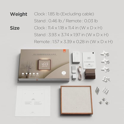 mooas Wooden Frame LED Silent Wall Clock - Image 9