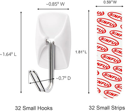 Sinfuo Wire Hooks for Wall Small 32 Hooks, Heavy Duty Wall Hooks - Image 2