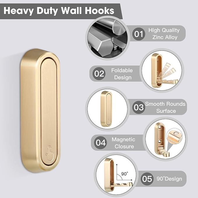 Dntorx Folding Coat Hooks - Image 2
