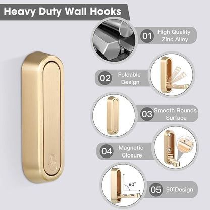 Dntorx Folding Coat Hooks - Image 2