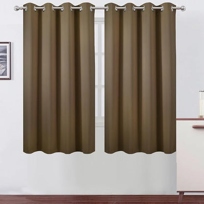 LEMOMO Brown Blackout Curtains 66 x 63 Inch Length/Set of 2 Curtain by Lemomo