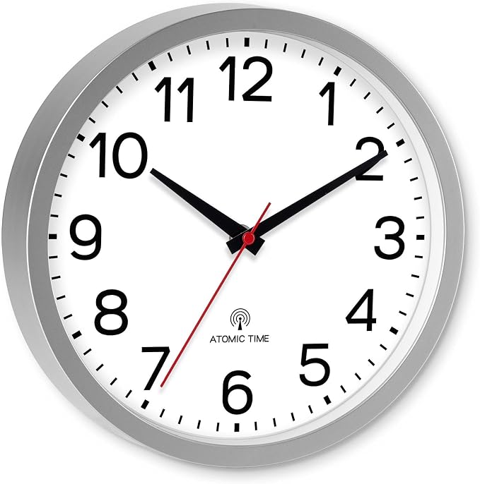AKCISOT Atomic Silver Wall Clock Analog Clocks Battery Operated Clock - Image 2