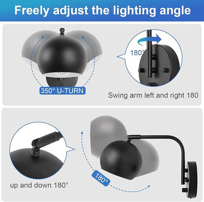 VATONI Wall Sconce with Remote Control, Dimmable Plug in Wall Sconces and - Image 5