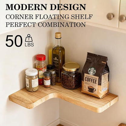 Floating Corner Shelves, Wall Shelf Set of 3, Shelves - Image 4