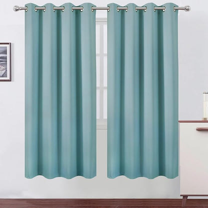 LEMOMO Stone Blue Thermal Blackout Curtains/52 x 72 Inch/Set of 2 Panels Room by Lemomo