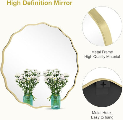 WallBeyond Round Wavy Mirror for Wall Decorative 32 inch, Modern Round Mirror - Image 5