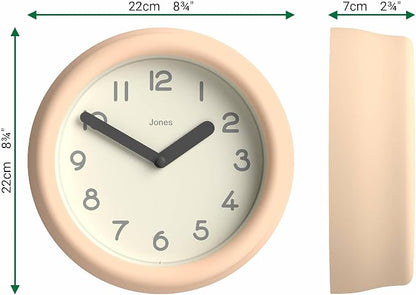 JONES CLOCKS® Fuze wall Clock | Small Round Clock | Beige | Playful Modern - Image 3