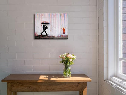 Wieco Art Banksy Raining Day or Colorful Graffiti Street Famous Canvas - Image 2