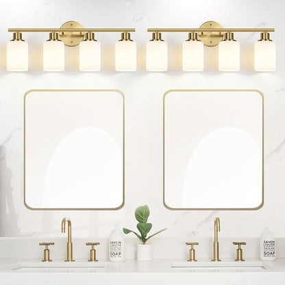 Zarbitta 4-Light Bathroom Light Fixtures, Brushed Gold Modern Vanity Lights - Image 7