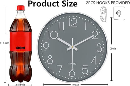 Wall Clock, Silent Wall Clocks Battery Operated 10 Inch Modern Non Ticking - Image 3