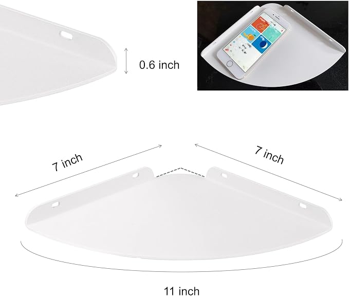 Small Wall Mounted Floating Corner Shelves 7 inch Metal Shelf Corner Shelf - Image 2