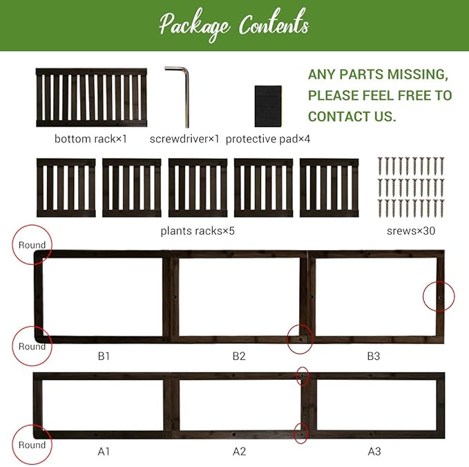 Tall Plant Stand, Bamboo Plant Stand Indoor & Outdoor 6 Tier 7 Potted Plant Shelf Rack for Multiple Plants & Flower Pot, Corner Planter Stand Holder Display for Living Room Office Balcony Garden