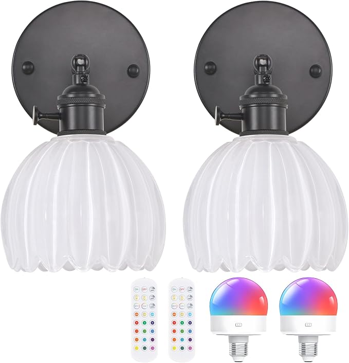 Shenmoyl Vintage Battery Operated Wall Sconce by Shenmoyl