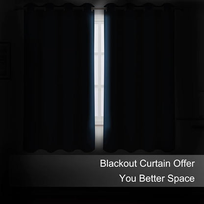 LEMOMO Navy Blackout Curtains 66 x 63 Inch Length/Set of 2 Curtain - Image 3