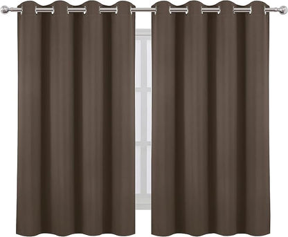 LEMOMO Chocolate Brown Thermal Blackout Curtains/52 x 54 Inch/Set of 2 Panels - Image 2
