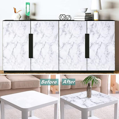 Arthome Marble Contact Paper, Peel and Stick Wallpaper 11.8x100 inch Self - Image 5