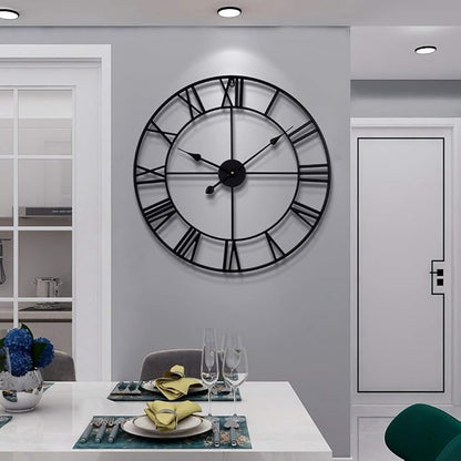 Large Modern Metal Wall Clocks Rustic Round Nearly Silent Little Ticking by LEIKEWALLCLOCK