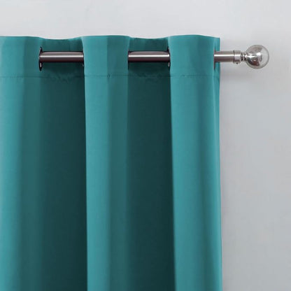LEMOMO Blackout Curtains 66 x 54 Inch Long Sea Teal Curtains Set of 2 Panels - Image 6