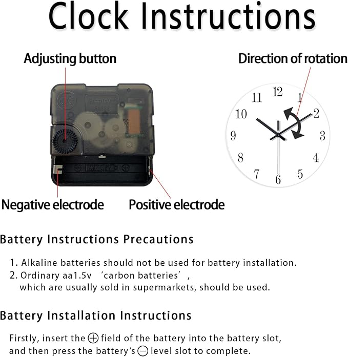 Kitchen Wall Clock Battery Operated 12 Inches Round Decorative Clocks - Image 6