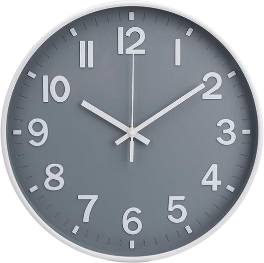 Wall Clock Modern Simple Quartz Decorative Clock Non-Ticking Silent Battery by BAKBRAND