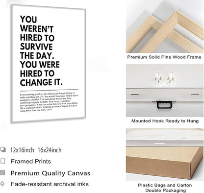 You Were Hired to Change It Motivational canvas Wall Art Empowering Quote wall - Image 5