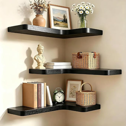 Floating Corner Shelves, Wall Shelf Set of 3, Shelves - Image 5