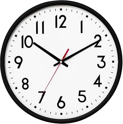 HZDHCLH Wall Clock Black, Silent Wall Clocks Battery Operated 10 Inch Modern by HZDHCLH