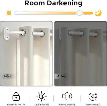 Curtain Rods 36-120 Inch, 1 Inch Adjustable Long Heavy Duty Room Darkening - Image 3