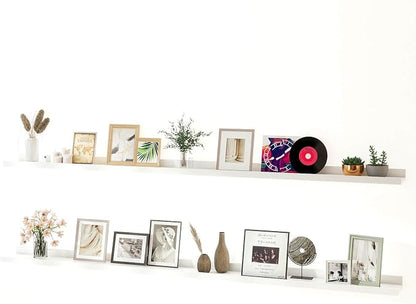 White Floating Shelves for Wall Decor, Long Wall Mounted Storage Shelf for by Unknown