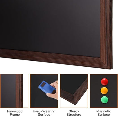 Comix Magnetic Chalkboard, 18 x 24 Inches Wooden-Framed Blackboard - Image 5
