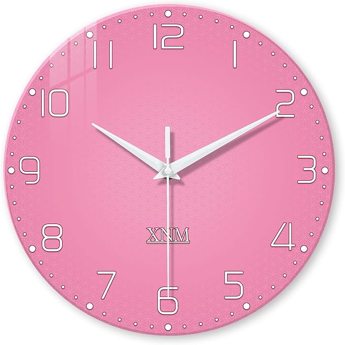 XNM Decorative Wall Clocks for Living Room Girls Pink Large Wall Clocks Battery by XNMwallclock