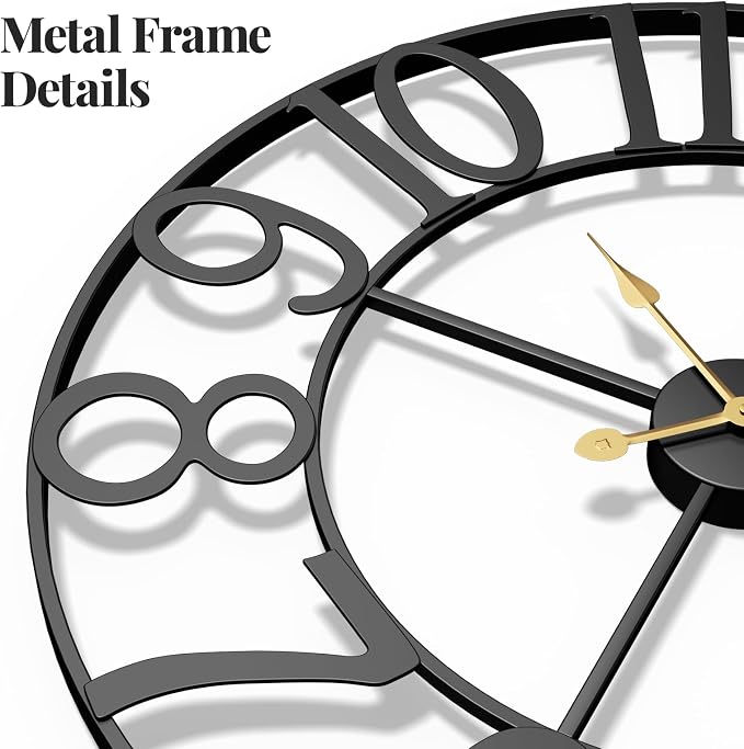 Cuspin Large Wall Clock for Living Room Decor, 30 Inch Wall Clock - Image 4