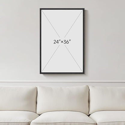 Framed Black and White Abstract Beach Canvas Wall Art, Modern Minimalist Art - Image 3