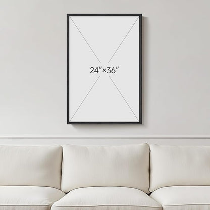 Framed Black and White Abstract Canvas Wall Art, Modern Art Prints Paintings - Image 3