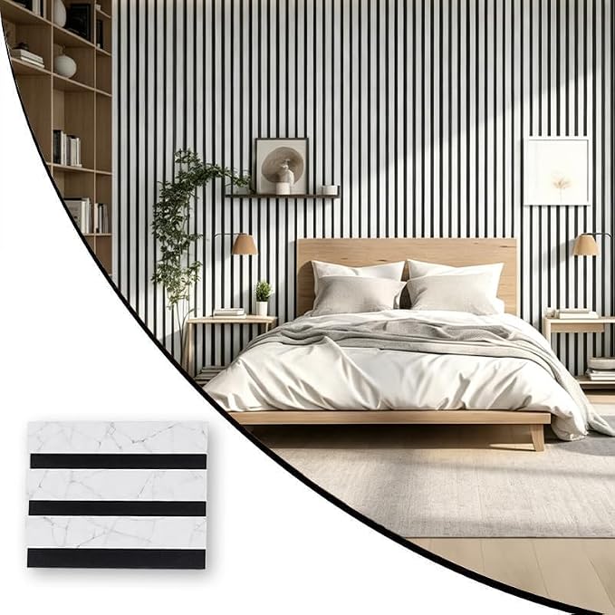 Wood Slat Acoustic Panels, 4.7"x5.9" 3D Wall Panels, Modern Fluted Sound by TREKATLAUTO