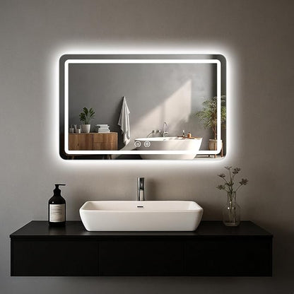 LED Bathroom Mirror, 36 x 24 Inch Anti-Fog Wall Mirror by WarmLove