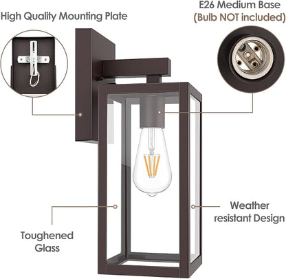 MAXvolador Outdoor Wall Sconce, Exterior Waterproof Wall Lantern Light Fixture - Image 8
