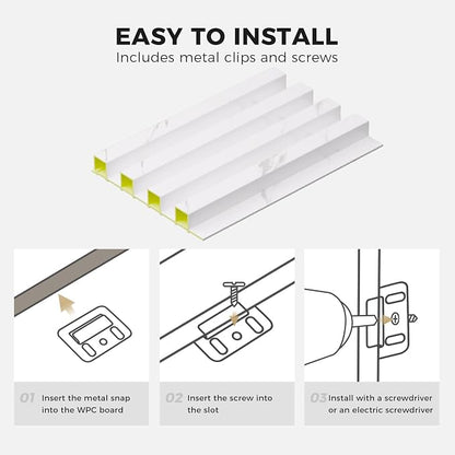 OUZUGIE WPC Acoustic Slat Wall Paneling, Living Room, TV Background, Study Room - Image 5