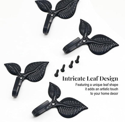 4pcs Iron Leaf Wall Hooks - Image 2