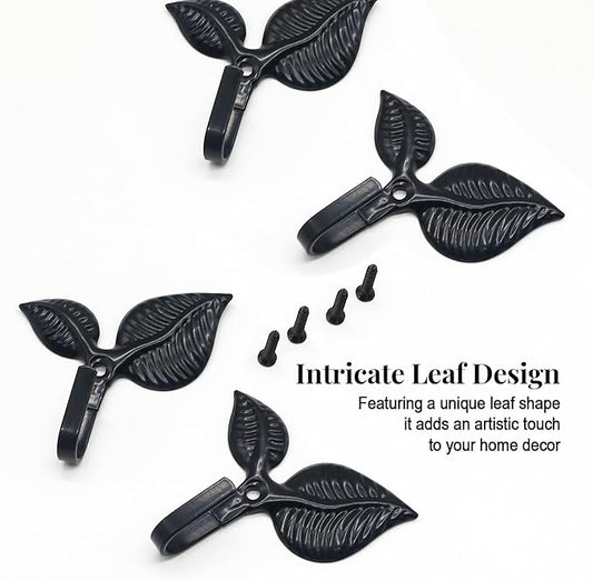 4pcs Iron Leaf Wall Hooks - Image 2