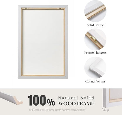 Extra Large Framed Blue Gold Abstract Wall Art - Image 6