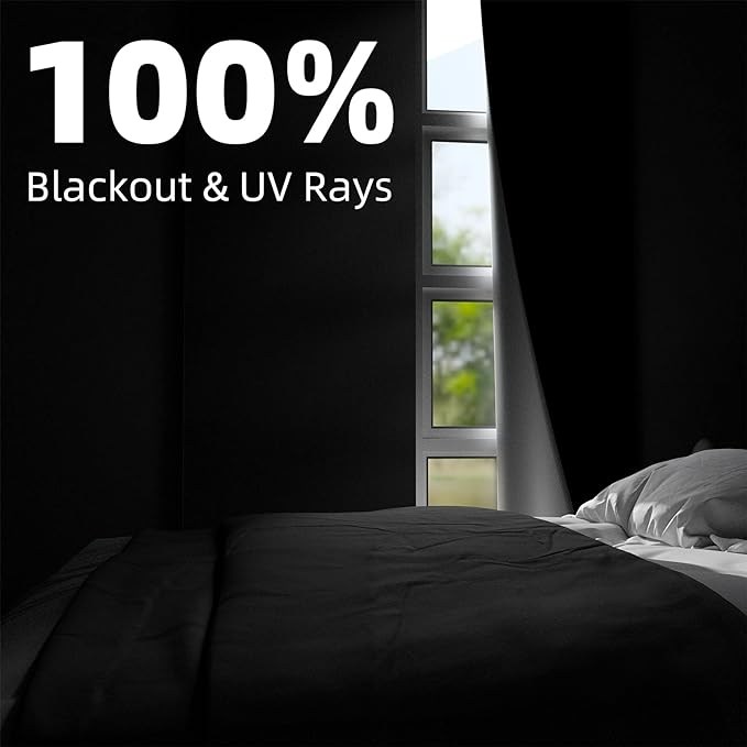 NIGHTON Portable Blackout Curtains 42"×70", Strong Hook and Loop Tape Strips - Image 2