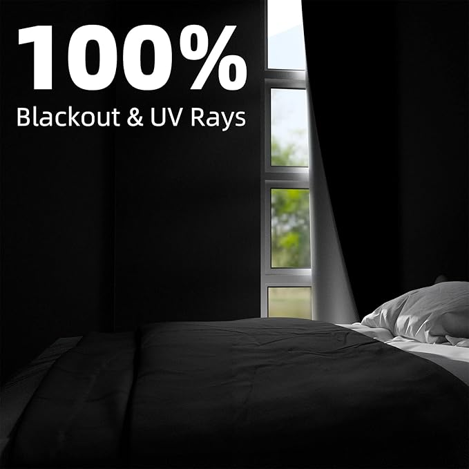 NIGHTON Portable Blackout Curtains 100"×57"Strong Hook and Loop Tape Strips - Image 2