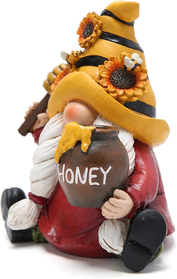 Hodao Bumble Bee Spring Gnome Decorations Honey Bee Gnomes Ornaments World Bee Day Decorations Gifts Summer Gnomes Figurines Honey Bee for Garden Decor Bee Birthday Gifts for Mom, Grandma, Women